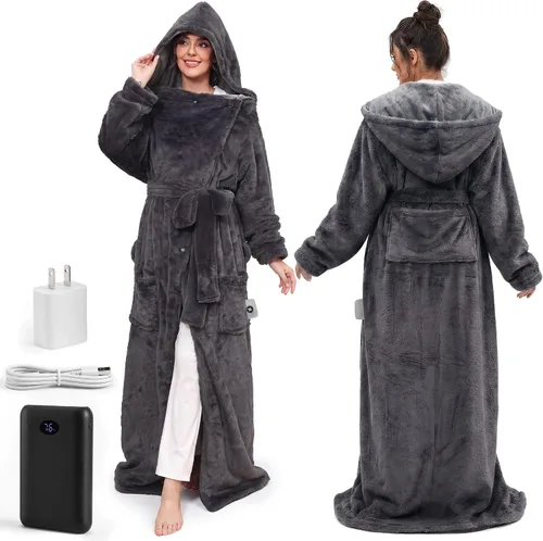 Vista 9 de Manta térmica eléctrica con bolsillos para los pies, regalo para Rosa