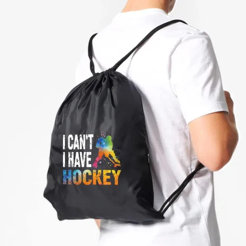 Vista 4 de Pishovi I Can I Have Hockey - Bolsa deportiva impermeable con cordón para hombre y mujer, regalos de jugador de hockey, regalo de hockey