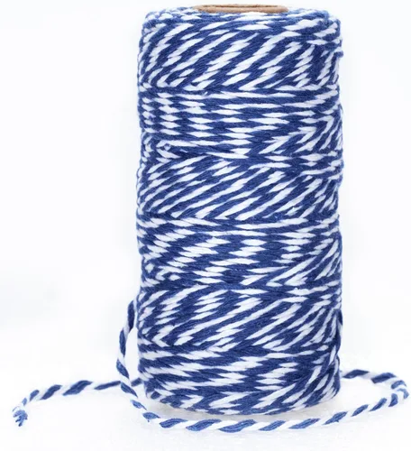 Vista 8 de jijAcraft Cordel de Hilo Blanco y Negro, 328 Pies de Cordel de Panaderos de Navidad, Cuerda de Empaque Resistente de 2MM para Manualidades DIY