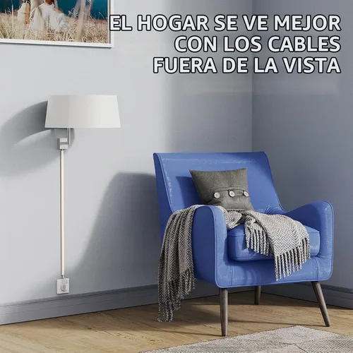 Vista 7 de Delamu – Funda para cable beige, cubiertas de cable para 1 cable en la pared, cubiertas de cable de tamaño mini para cables en la pared, cubierta