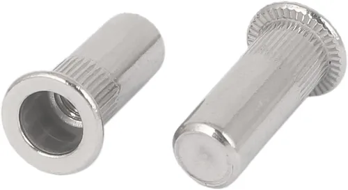 Vista 2 de uxcell A16070700ux0252 M5x18.0.197 in 304 Acero inoxidable Recto Moleteado Cerrado Remache Tuerca Cierre 20pcs