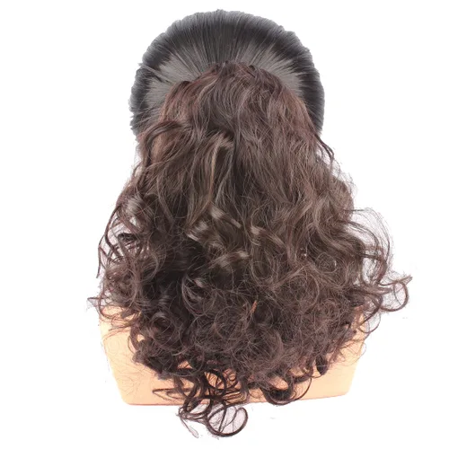 Vista 8 de Postizo de cabello sintético rizado, medida media y larga, de Weken, Negro