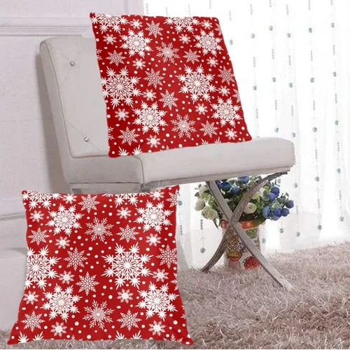 Vista 8 de Fiokroo Juego de 2 fundas de almohada de copos de nieve de Navidad, fundas de almohada cuadradas para sofá, dormitorio, sala de estar, automóvil, 18