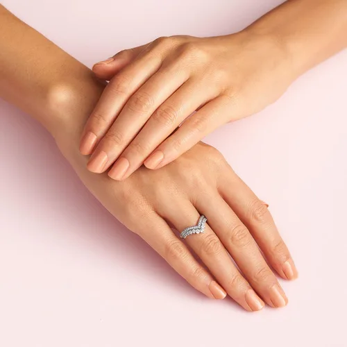Vista 5 de Pandora Anillo de espoleta de princesa apto para una princesa moderna Anillo de tiara para mujer Anillo de capas o apilable Regalo para ella