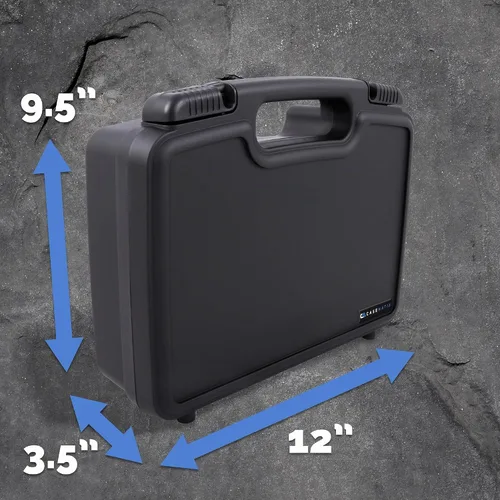 Vista 5 de CASEMATIX - Funda rígida de 12 pulgadas con espuma, almacenamiento rígido personalizable para electrónica, micrófonos, grabadoras y proyectores