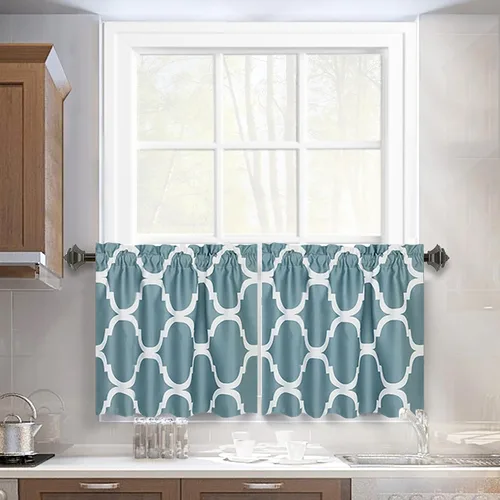 Vista 57 de Melodieux - Cortinas de bolsillo de moda marroquí para cocina, cafetería o baño, pequeñas ventanas