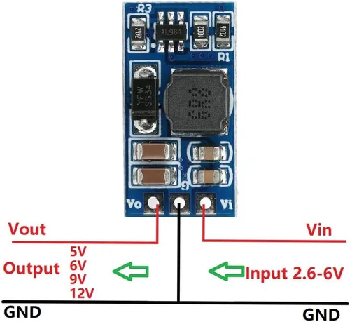 Vista 6 de 2 unids DC-DC Módulo regulador Step-up Module Boost Convertidor para motor LED 7W 2.6-5.5 a 5V/6V/9V/12V ND0412SA (5V)