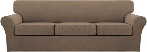 Vista 143 de Turquoize 2 fundas para sillas de sala de estar, funda de sofá con fundas de cojín individuales, funda de muebles para sillas (silla, beige biscotti)
