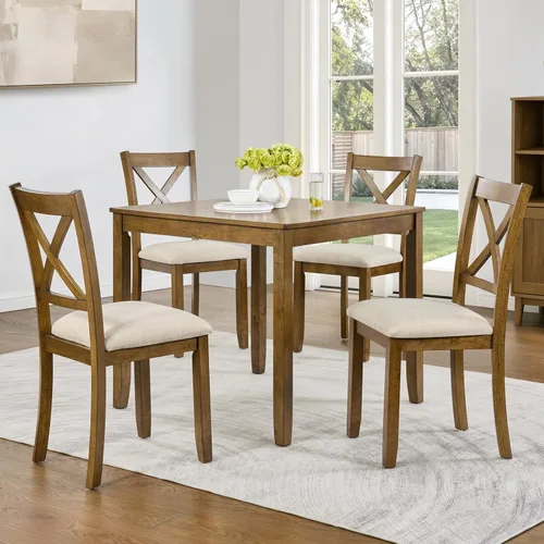 Vista 23 de Harper & Bright Designs Juego de mesa de comedor de 6 piezas con sillas