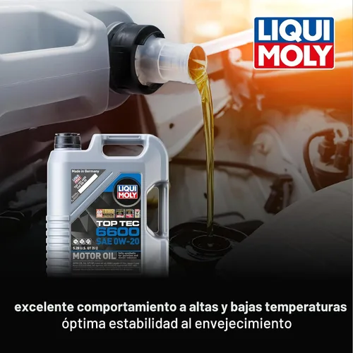 Vista 3 de Liqui Moly Top Tec 6600 SAE 0W-20 Aceite de motor totalmente sintético 5 litros SKU: 22046