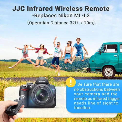 Vista 2 de JJC Control remoto inalámbrico de liberación por infrarrojos que reemplaza a Nikon ML-L3 para Nikon D750 D610 D3400 D3300 D3200 D7500 D7200 D7100