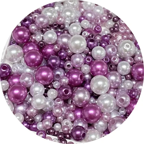 Vista 9 de Cuentas de perlas mixtas de 30 a 0.315 in, perlas redondas sueltas de satén, cuentas de plástico para hacer joyas, aretes, pulseras, collares