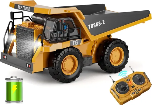 Vista 12 de KIDMARKT Juguete grande de excavadora de control remoto de 21 pulgadas con cubo de metal y hoja topadora, juguetes de excavadora RC de 15 canales
