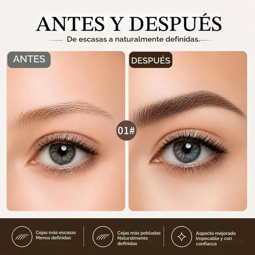Vista 4 de Lápiz de cejas para mujer, bolígrafo de cejas de microblading de doble punta con punta de 2 tenedores y punta de pincel precisa, lápiz de cejas 01