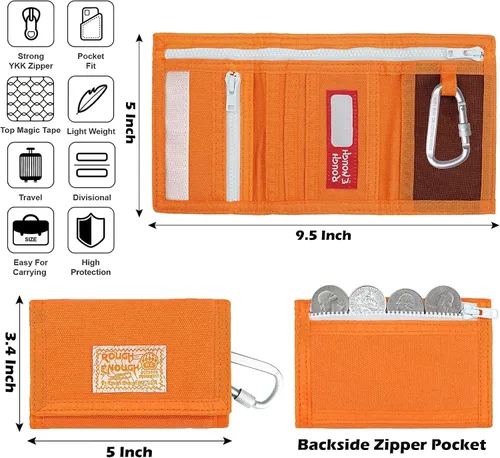 Vista 3 de Rough Enough - Carteras con cordón para niños y niñas, con llavero, color naranja