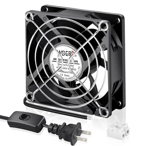 Vista 9 de EC 2.362 in x 0.984 in Mini Muffin Fan Axial AC 110v 120v 220v 240v Doble Bola para DIY Pequeño Equipo Electrónico Enfriamiento Puertas Ventilación