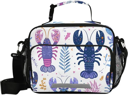Vista 32 de Vangogh - Lonchera para niños con diseño de noche estrellada, organizador de doble aislamiento, impermeable y reutilizable, bolsa de comida