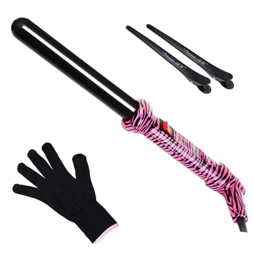 Vista 5 de Le Angelique Varita rizadora de cerámica cónica de 1/4 a 3/4 pulgadas para cabello fino y rizos apretados, rizador profesional sin clip