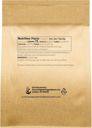 Vista 2 de PURE ORIGINAL INGREDIENTS Chlorella en polvo (8 onzas)