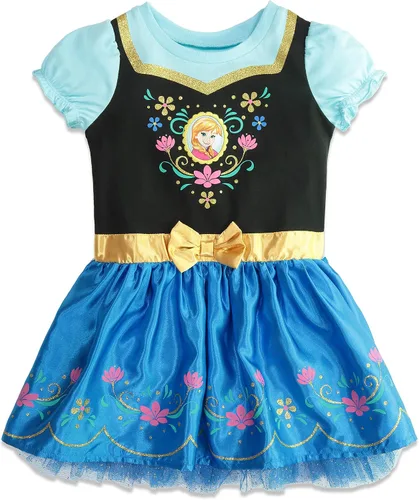 Vista 3 de Disney Frozen Elsa Anna - Vestido de disfraz para niñas con capa con capucha