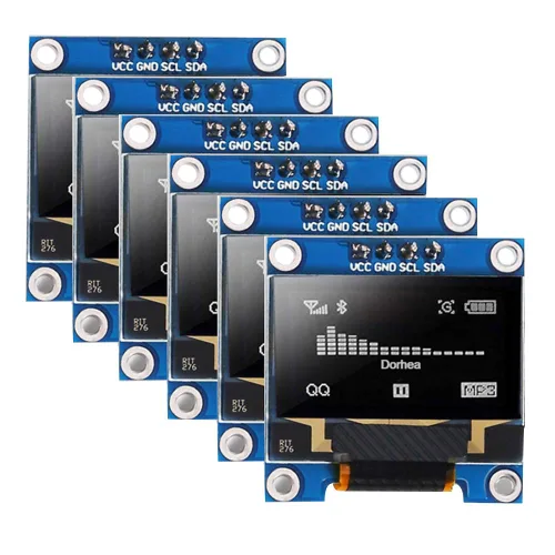 Vista 9 de 6 piezas 0,96 pulgadas módulo de pantalla OLED 128 x 64 I2C pantalla 0,96 pulgadas 12864 módulo OLED azul módulo de pantalla OLED IIC serie