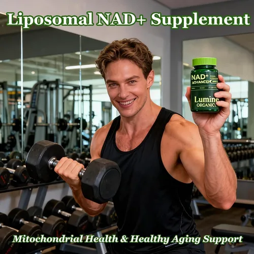 Vista 7 de 1PCSLumine Organics NAD+ Suplemento para apoyo al metabolismo energético, cápsulas liposomales que contienen resveratrol, nicotinamida ribosideana