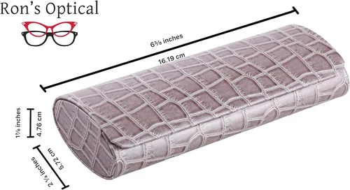 Vista 8 de Ron's Optical Clamshell - Funda rígida para lentes de lectores de marcos pequeños a medianos para mujeres y hombres
