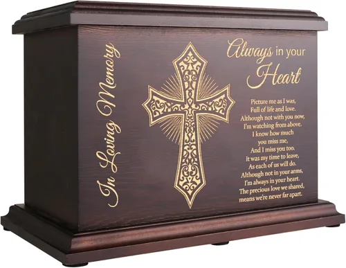 Vista 10 de Urnas conmemorativas de cremación para cenizas humanas, hombres y mujeres, caja de urnas de madera y ataúd para cenizas, hombres, mujeres y niños