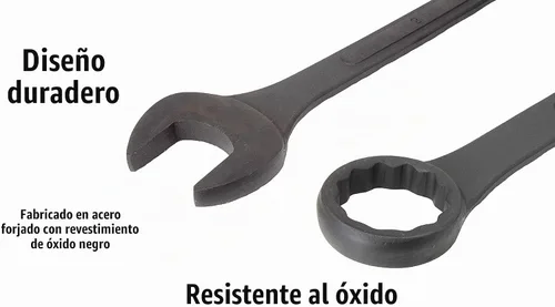 Vista 3 de VCT Juego de llaves combinadas jumbo SAE de óxido negro 1-5/16" - 2" con bolsa de transporte
