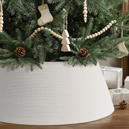 Vista 9 de Collar de árbol de Navidad, falda grande para árboles artificiales de 6 a 9 Negro