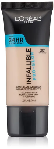 Vista 17 de L'Oreal Paris Base de maquillaje Infallible Pro-Glow hasta 24 horas, Creme Cafe, 1 onza líquida.