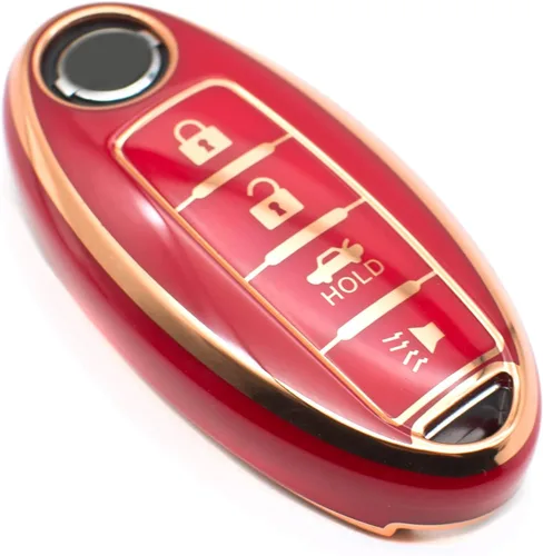 Vista 6 de FEYOUN - Funda de poliuretano termoplástico con 4 botones inteligentes para la llave a control remoto del automóvil; funda compatible