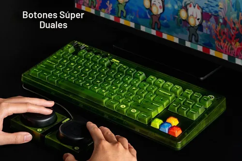 Vista 6 de Teclado mecánico retro 8Bitdo de 87 teclas para PC y Android - Xbox Edition Officially Licensed, Bluetooth/2.4G/USB-C, RGB Backlight, Hot