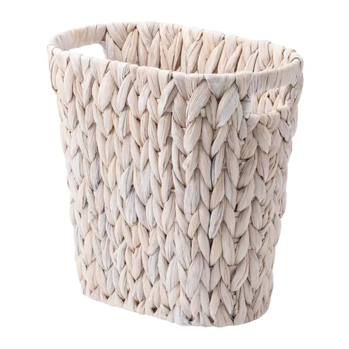 Vista 9 de StorageWorks Cubo de basura de mimbre, cesta de basura de mimbre para baño Marrón (Jacinto de agua)