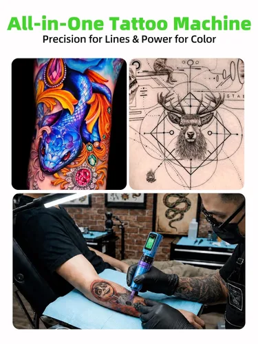 Vista 3 de Mast Tattoo Máquina de tatuaje plegable Pro inalámbrica Azul