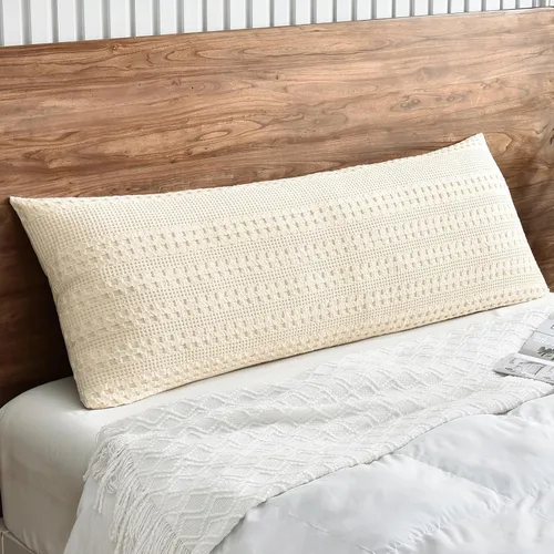 Vista 92 de PHF Fundas de almohada 100% algodón con tejido de gofre de 24 x 24 pulgadas, paquete de 2 fundas cuadradas para decoración elegante del hogar, sin
