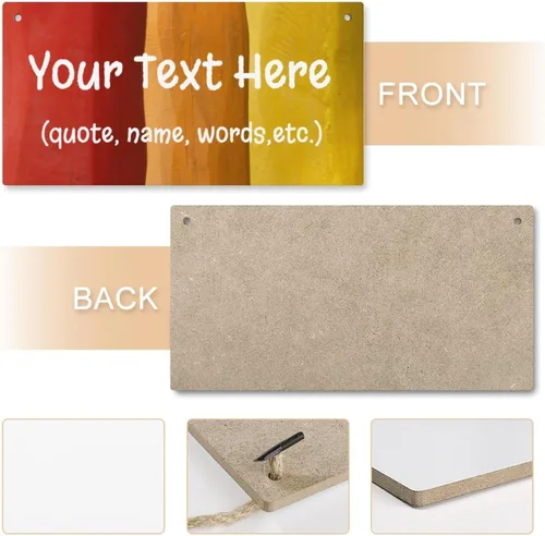 Vista 5 de Letrero de madera personalizado con texto en inglés "Your Design Here", letrero de madera personalizable para colgar en el porche delantero, letrero