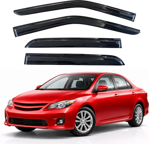 Vista 23 de KPY Protector de lluvia compatible con Toyota RAV4 1996-2000 (4 puertas), 4PC Visera de ventana Deflectores de ventilación de ventana lateral