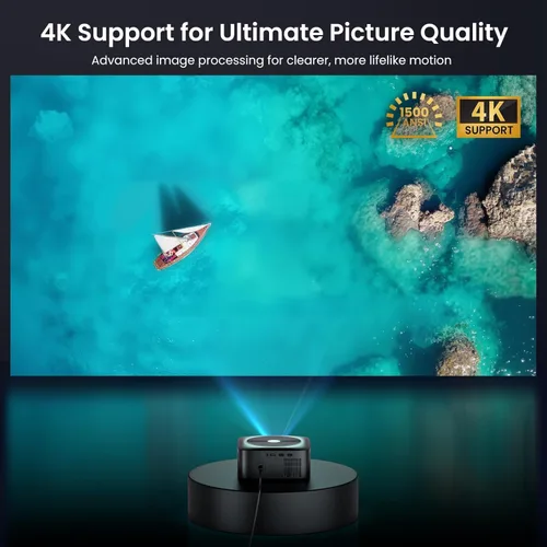 Vista 4 de Proyector HAPPRUN 1500 ANSI con licencia oficial de Google TV para Negro
