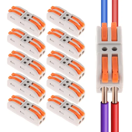 Vista 9 de DIANN 10 piezas de conectores de alambre de palanca 2 en 4 salidas para empalmes en línea de circuito Conector de alambre eléctrico 28-12 AWG 10pcs