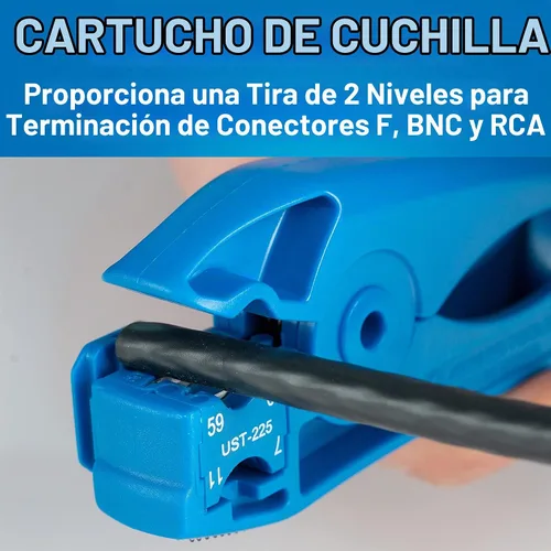 Vista 3 de Jonard Tools UST-125 COAX Herramienta de pelado para cables RG59, RG6, N48, RG7, RG11 con tope de cable