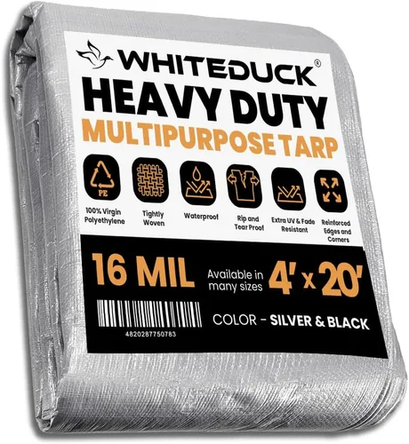 Vista 50 de Whiteduck 8' x 10' Lona de poliéster de alta resistencia de 16 mil, impermeable 100% resistente a los rayos UV, a prueba de desgarros y roturas