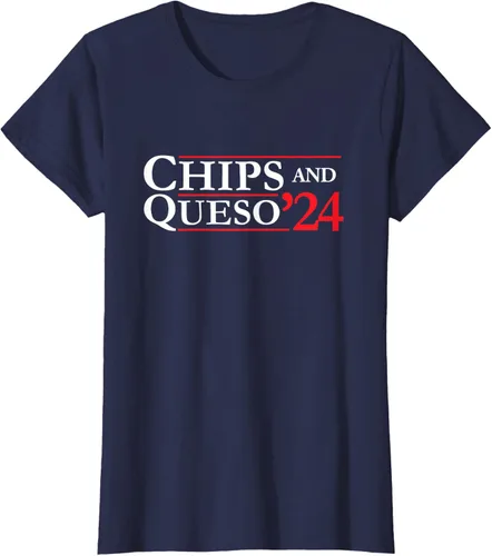 Vista 11 de Novedad 2024 Campaña electoral '24 Chips and Queso T-Shirt, Azul / Patchwork, S Azul Marino
