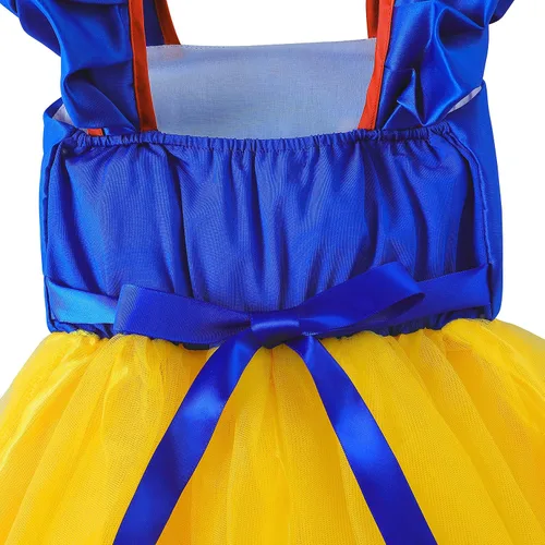 Vista 6 de Aoiviss Disfraz blanco nieve para niñas ropa de vestir de princesa disfraz de Halloween y cosplay