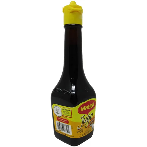 Vista 3 de Jugo Maggi Salsas de condimento Lote de dos botellas de vidrio selladas de 3.38 oz cada una