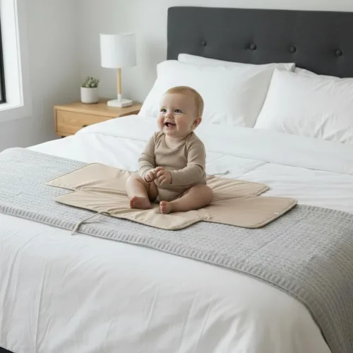 Vista 6 de Cambiador de pañales portátil, suave y fácil de limpiar, cambiador de pañales para bebés, la almohadilla ligera y plegable perfecta para viajar