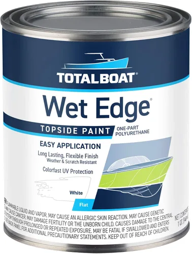 Vista 30 de TotalBoat Wet Edge Topside - Pintura marina con recubrimiento de poliuretano premium para barcos, vehículos recreativos, molduras exteriores, fibra
