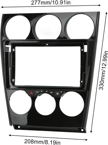 Vista 4 de Qiilu Accesorios interiores Panel de control de consola central Kit de cubierta de panel de control doble DIN para panel de navegación Android