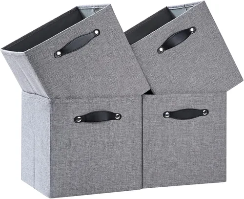 Vista 11 de Cajas Organizadoras de Cubo de Almacenamiento Organizador de Cubby de Tela 7.7 oz/yd² para Estante, Estantería, Clóset, Armario, Guardarropa