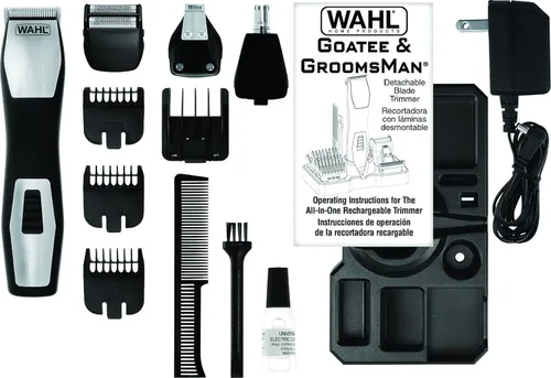 Vista 2 de Wahl 9855-300 Groomsman Pro Kit de aseo recargable todo en uno, negro/plata